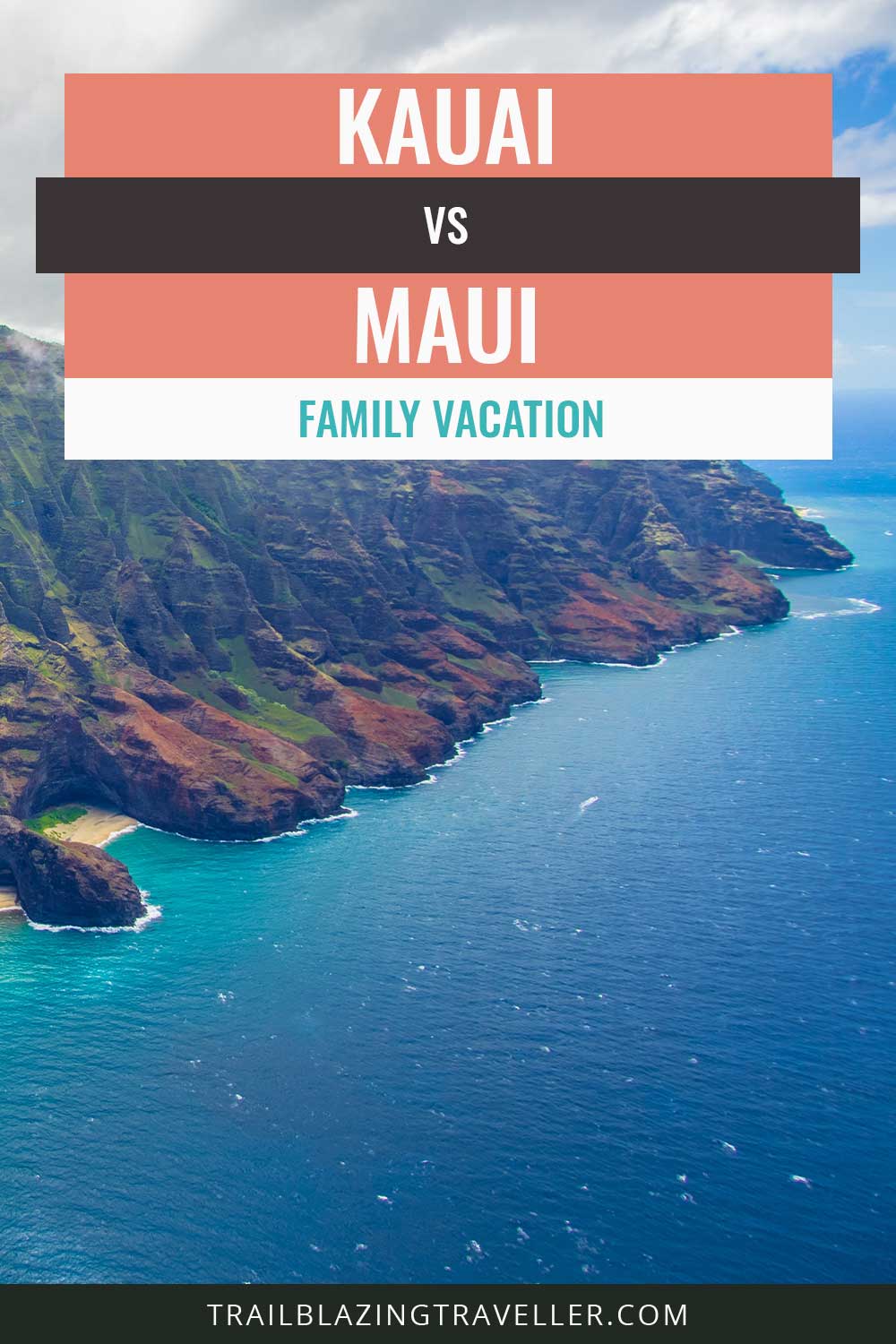 Blue ocean water and a valley - Kauai vs. Maui Family Vacation.